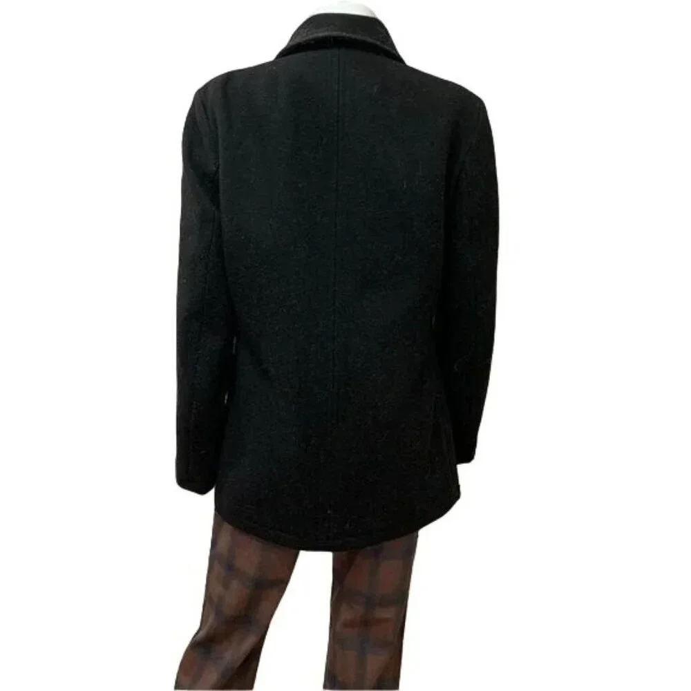J Crew Bayswater Wool Black Peacoat Size Small - Picture 4 of 12